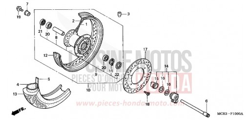 ROUE AVANT VT750C21 de 2001
